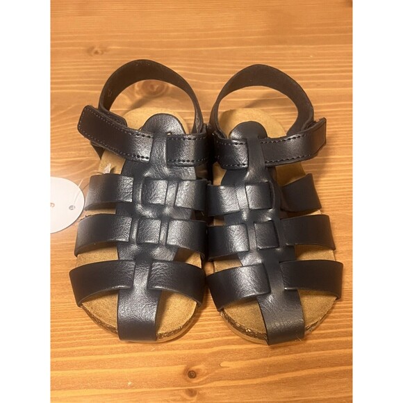 Wonder Nation Toddler Boys Navy Blue Faux Leather Sandals Size 5 - Picture 3 of 11